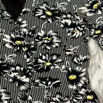 Julie Francis Vtg Black White Daisy Silk Women Sz 8 Short Sleeve Fitted Jacket Photo 2