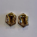 Angel Brand Vintage Signed Black Enamel Pave Bling Clip On Earrings Photo 3
