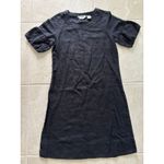 Orvis  Dress Womens 6 Black‎ Linen Puff Sleeve Preppy Minimalist Capsule Classic Photo 2