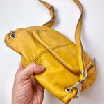 Tignanello Mustard Yellow Genuine Leather Crossbody Bag Adjustable Strap wallet Photo 4