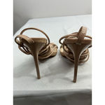 Womans So Me Sandals 7.5 Tie Up Stiletto Heel Nude Tan Photo 4