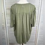 Knox Rose  Embroidered Short Sleeve Boho Henley T-Shirt Olive Green-XXL Photo 2