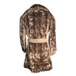 Vintage 70s Tocci England Faux Fur Suede Belted Coat Burgundy Lined Elegant Boho Brown Size M Photo 7