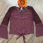 Mudd Lace Bell Sleeved Cropped Tie Front | SMALL | Photo 4