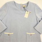 Tuckernuck  Francoise Mod Retro Knit Mini Dress: Light Sky Blue/Ivory Trim Photo 6