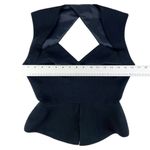 Black Halo  Structured Peplum Sleeveless Blouse Top Open Back Size 2 Photo 2