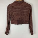 Kirious  Los Angeles Cropped Button Down Shirt Small Brown Photo 2