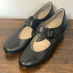 ECCO Women's Leather Buckle Strap Maryjane Flats Black Size 39 Photo 0