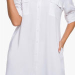 Amazon Shirt Dress V Neck Long Sleeve Loose Casual with Pockets Front Button Photo 0