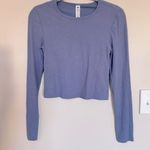 Yogalicious  Heavenly Rib Kathleen Crop Top Wild Wind Blue Build in Bra Size S Photo 0