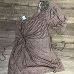Pretty Good  One-Shoulder Dress in Brown Photo 0