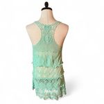Dasayo Mint Green Crochet Lace Tiered Tank Top Cover Up Size undefined Photo 1