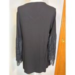 Lysse Lyssé mixed media lace‎ bell sleeve black tunic size S BIN Q Photo 4