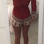 Red and White Patterned Romper Photo 2