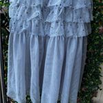 Maddison Polka Dot Maxi Dress in Dusty Blue Size Medium Gray Photo 6