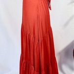 Hello Molly NWT  Strapless Tiered Midi Red Dress w/ Back Bow Tie Sz 4🧡 Photo 5