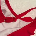 Venus  one piece red swim suit. Ruffles at shoulders and chest. Size 8. Photo 4