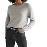 Ann Taylor LOFT Gray Crocheted Knit Sweater Photo 1