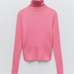 ZARA Pink Ribbed Knit Turtleneck Sweater Top Photo 5