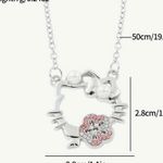 Hello Kitty  Gorgeous Stainless Steel Silver Rhinestone Necklace Photo 3