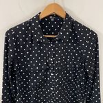 Kut From The Kloth  black polka dot satin button down shirt size S Photo 12