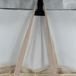 Shirdee Mrs. Canvas Tan Tote Shoulder Bag Beaded Seed Beads Pom Pom Trim Cotton Photo 2