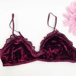 Free People Intimately Beautiful Dreamer Velvet Lace Bra Bralette: Wine Burgundy Photo 0
