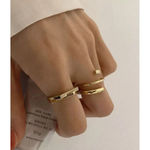 Boutique NEW Women's 14 Gold Filled Bar Simulated Diamond Ring, Adjustable Photo 4