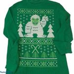 Christmas Holiday Yeti Thermal Top Sz Med Green Photo 0