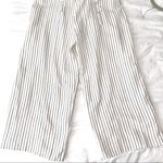 J Brand New Lace Up Backless Jumpsuit Strappy V-Neck Wide Leg White Stripe Photo 9