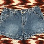Y2K Vintage American Eagle Micro Mini Baddie Low Rise Denim Jean Booty Cargo Shorts Light Blue #gothic #whimsigoth #cyber #punk #biker whimsygoth Size 4 Photo 0