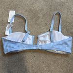 Cupshe  Blue Stripe Vibing Seersucker Bikini Top Size M Photo 3