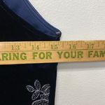 Teeze Me  Velvet Fit Flare Dress Medium Blue Silver Tank Slip Romantic Dinner Photo 3