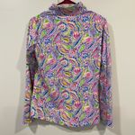 IBKUL MASSIE S Print 50 SPF 1/4 Zip Mock Neck Golf Pickleball Tennis Top Pink Photo 4