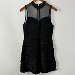 Free People  Black Ruffle Mesh Mini Dress Photo 3