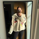 Disney Parks Mickey Mouse & Friends Cream White Faux Fur Zip Up Jacket Photo 1