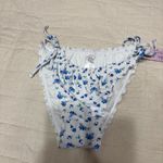 Wild Fable Floral Bikini Bottoms White Blue Print Size Large NWT Photo 4