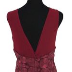 Wow Couture  Womens Geometric Embellished Mini‎ Dress Burgundy Red Large Photo 4