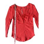 Free People Ice Cold Ribbed Top In Rose Crimson Photo 7