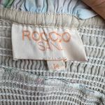 Rococo Sand Sunset Smocked Mini Dress Printed Bodycon White Blue Size M Photo 3