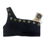 Michael Kors Michael‎ Kors NWT Grommet One Shoulder Swim Bikini Top Swimsuit Navy Size L Photo 1