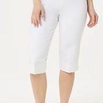 Isaac Mizrahi capris pants size Tall 24/7 Stretch Pedal Pushers Pintucks White 8 Photo 0