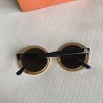Tory Burch Round Geometric Sunglasses With Case, Black / Gold, Retro Photo 5