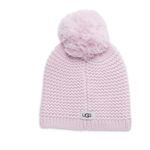 UGG  Chunky Crystal Pink Knit Beanie with Pom-Pom O/S Photo 1