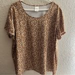 Blair  Tan Brown Floral‎ Knit Top Size 2XL Photo 4