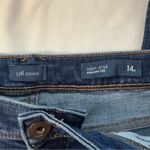 J.Jill High Rise Straight Leg Jeans Size 14 Stretch Whisker Casual Dark Wash Photo 2