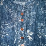 LRL Lauren Jeans Co. Women's Floral Button Up Jacket Denim, Linen Blend Size 16 Blue Photo 3
