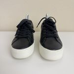 Vince  Benfield Black Leather‎ Platform Sneakers Low Top Womens Sz 7 US -Ret $250 Photo 2