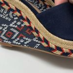 CAbi Isla Blue Suede Ankle Wrap Wedge Sandals Espadrille Southwestern Shoes 8 Photo 7