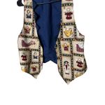 Vintage Angel Novelty Print Holiday Christmas‎ Vest Sleeveless Top Tan Size M Photo 2